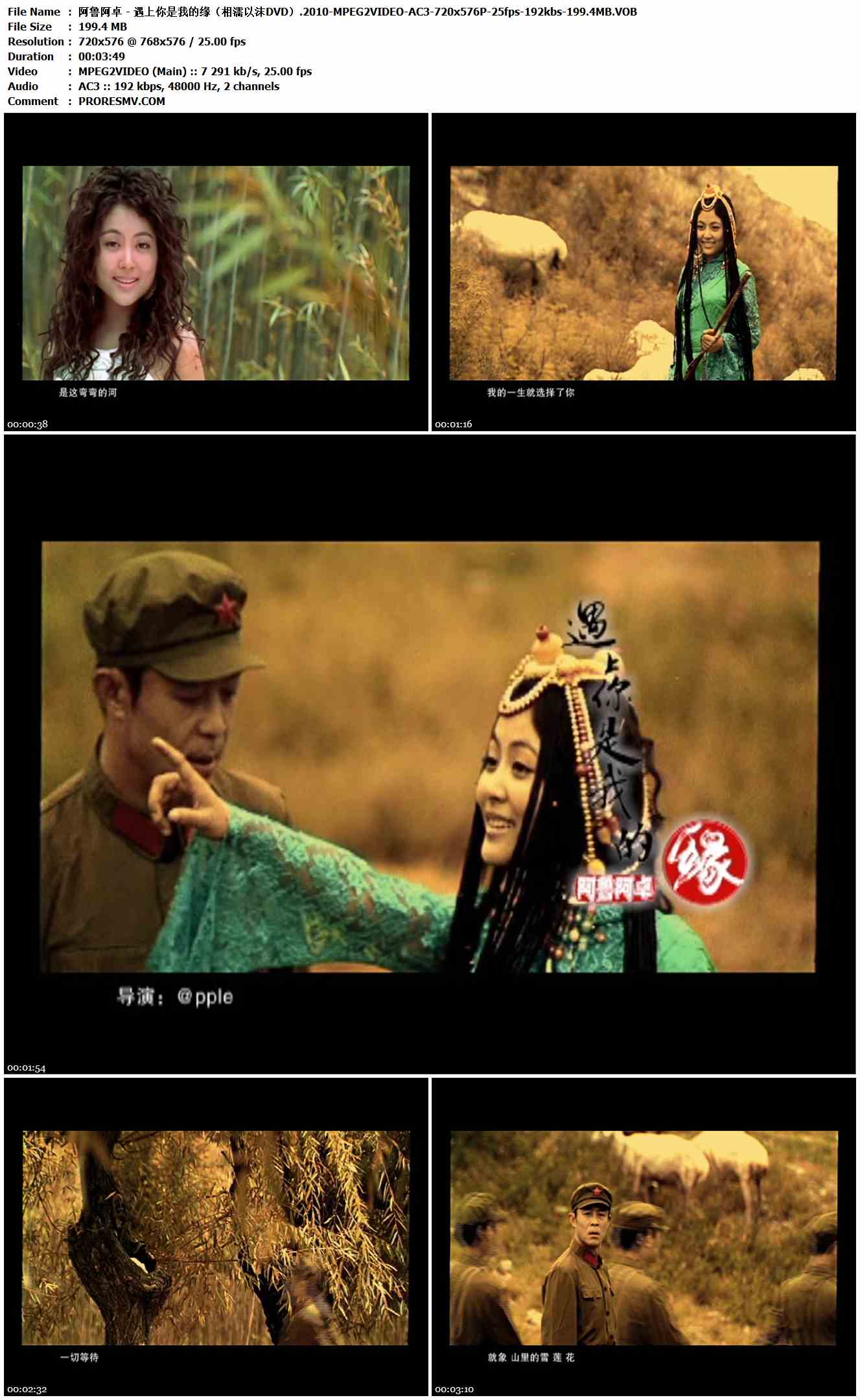 阿鲁阿卓 - 遇上你是我的缘（相濡以沫DVD）.2010-MPEG2VIDEO-AC3-720x576P-25fps-192kbs-199.4MB官方MV_高清MV